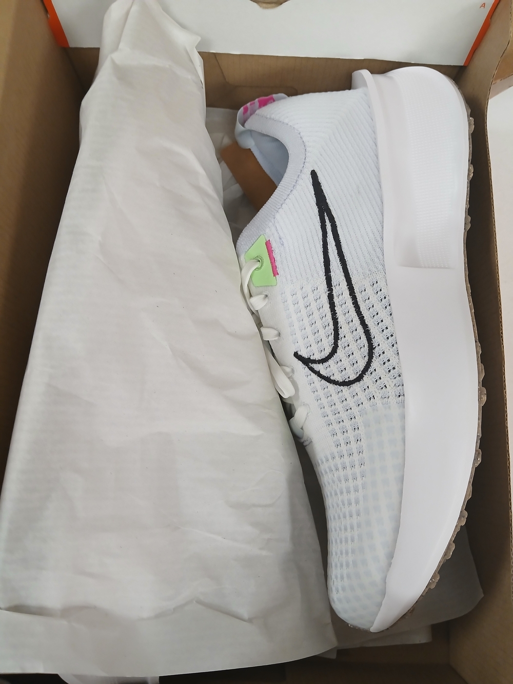 10.5wNike Women’s Running Sneakers with Black Swoosh and Pink/Green Accents
